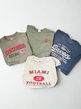 Men’s XL XXL 4 Graphic T-Shirt Bundle Tees Travel Sports Souvenir